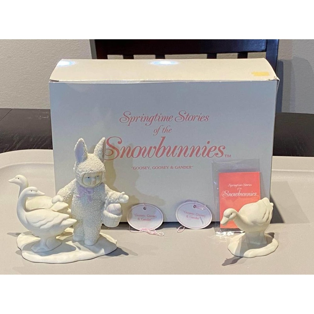 GOOSEY‎ GOOSEY & GANDER  Springtime Stories Snowbunnies DEPT 56